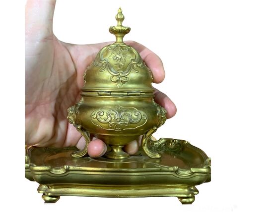 BRONZE INKWELL BY F. BARBEDIENNE - 19th CENTURY     