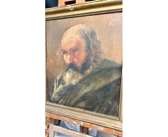 Quadro olio su tela "Ritratto di un uomo anzianocon la barba" - Neoclassico