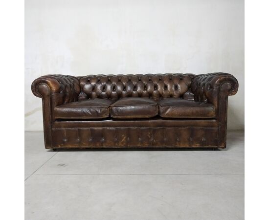 Antica coppia di sedute chesterfield club