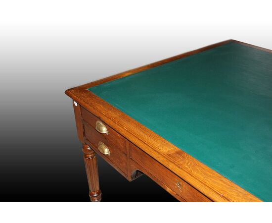 Grande scrivania Partners Desk francese di fine 1800 