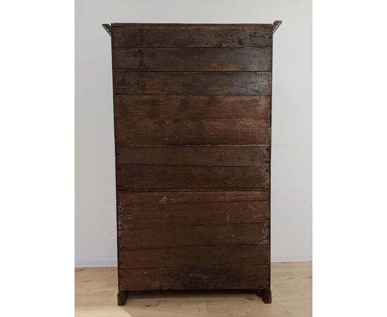 Credenza doppio corpo in noce e pioppo - primi '800 - dispensa buffet - armadio