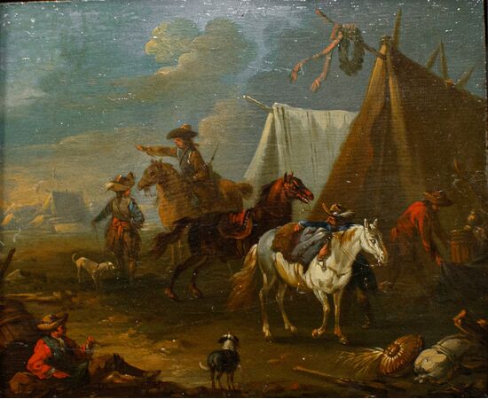 August Querfurt (1696-1761)  Scene di accampamento 