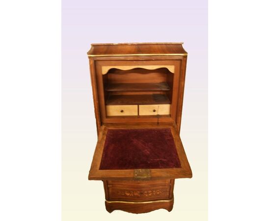 Secretaire Luigi XV con piano in marmo rosso francia