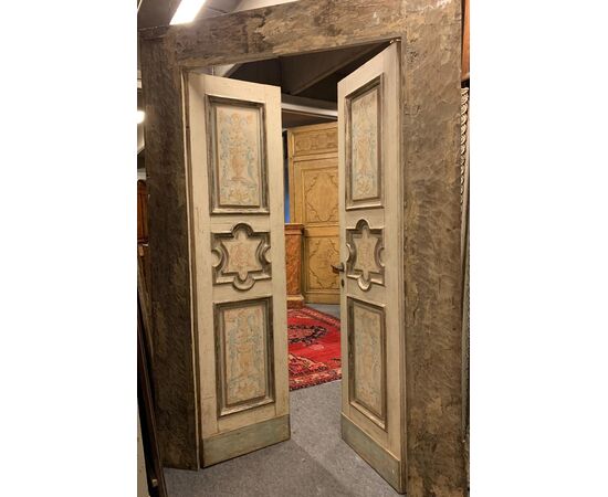  PTS873 - N. 2 porte in legno laccato, luce cm L 110 x H 215  