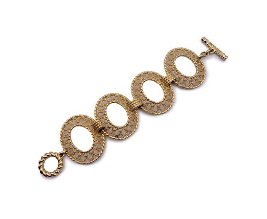 CHRISTIAN DIOR Bracciale Vintage in Metallo Col. Oro