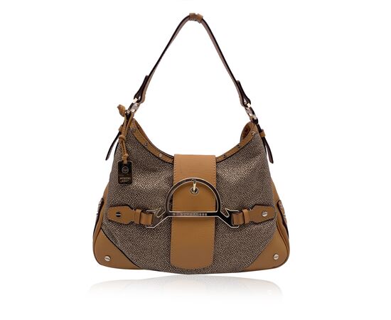 BORBONESE Borsa Hobo in Tela Col. Beige M