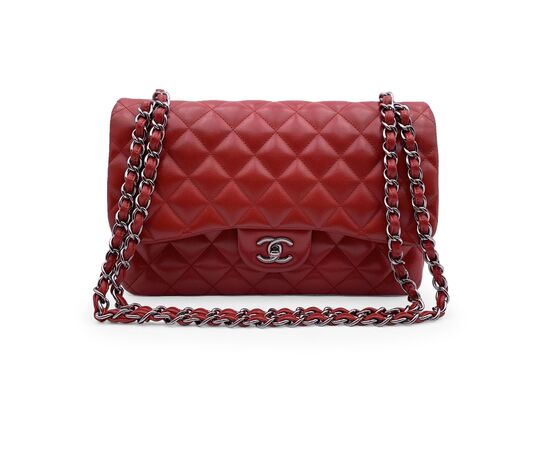 CHANEL Borsa a Tracolla in Pelle Col. Rosso Timeless/Classique M