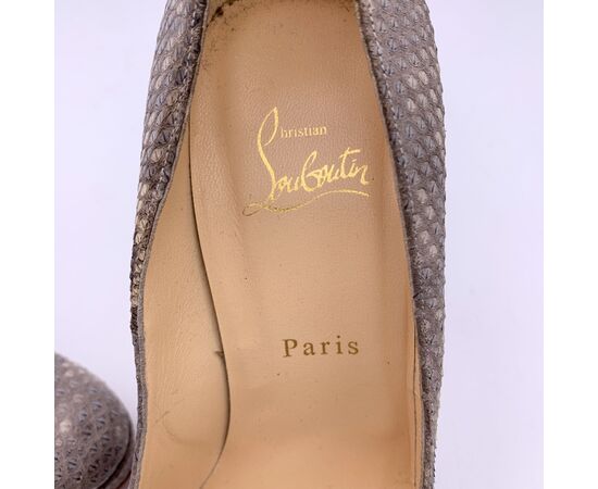 CHRISTIAN LOUBOUTIN Scarpe con Tacco in Pelle Col. Grigio 38.5