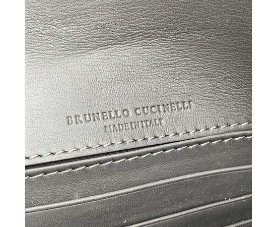 BRUNELLO CUCINELLI Borsa a Tracolla in Pelle Col. Argento S