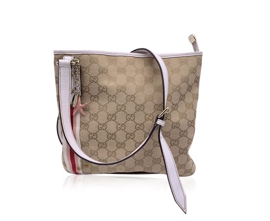 GUCCI Borsa a Tracolla in Tela Col. Beige Joliecoeur M