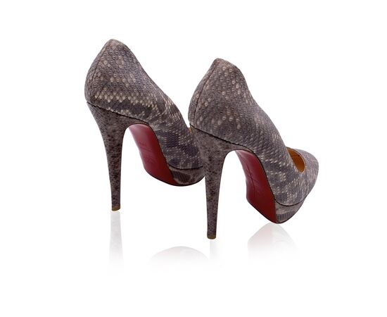 CHRISTIAN LOUBOUTIN Scarpe con Tacco in Pelle Col. Grigio 38.5