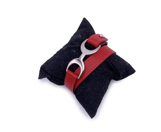 HERMES Bracciale in Pelle Col. Rosso Pavane