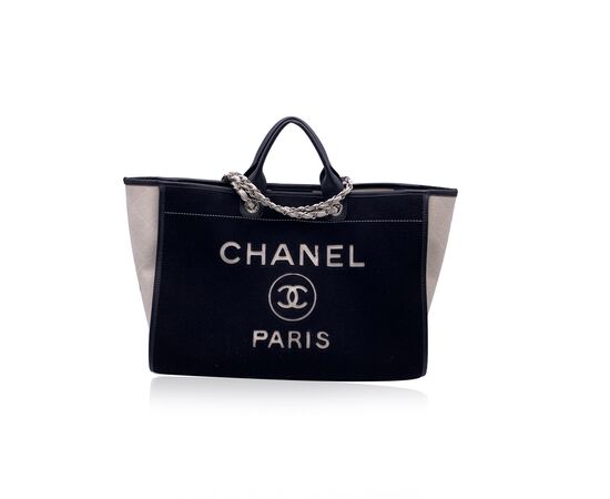 CHANEL Borsa Shopper in Lana Col. Nero Deauville M