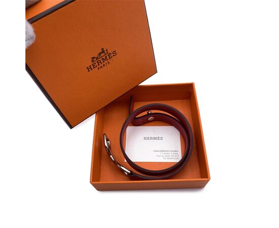 HERMES Bracciale in Pelle Col. Rosso Pavane