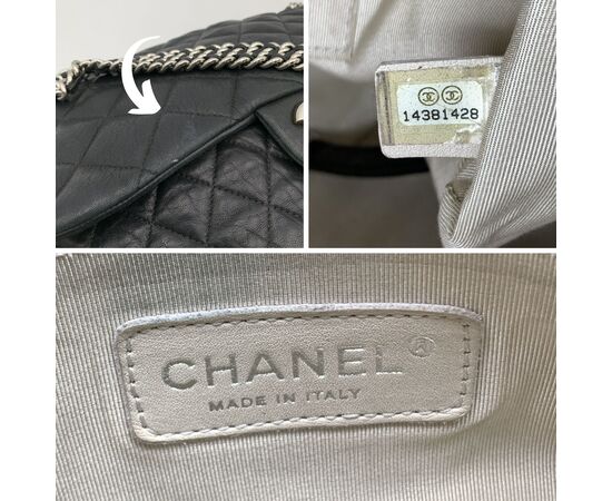 CHANEL Borsa a Tracolla in Pelle Col. Nero Chain Around M