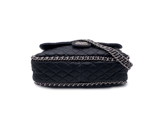 CHANEL Borsa a Tracolla in Pelle Col. Nero Chain Around M