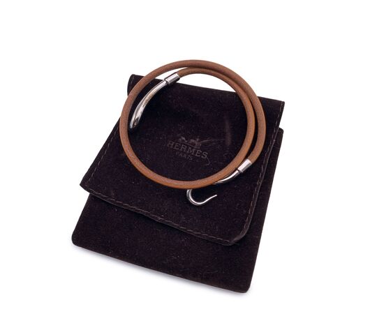 HERMES Bracciale in Pelle Col. Marrone Jumbo Hook