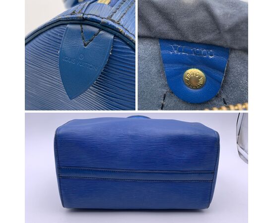 LOUIS VUITTON Borsa a Mano in Pelle Col. Blu Speedy M