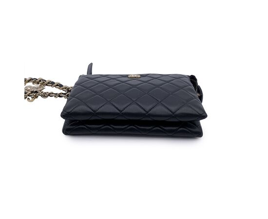 CHANEL Pochette in Tela Col. Nero Coco Charms S