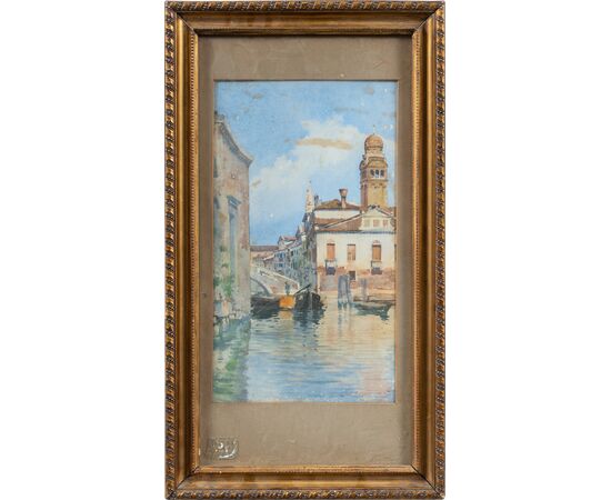 Alberto Prosdocimi (Venezia 1852 - Venezia 1925) - Scorcio di Venezia.