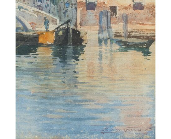 Alberto Prosdocimi (Venezia 1852 - Venezia 1925) - Scorcio di Venezia.