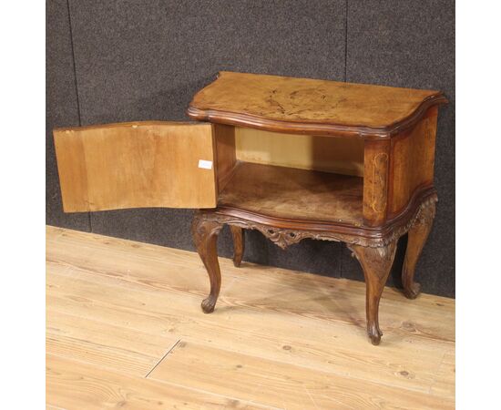 Pair of Italian bedside tables in wood from the 50s