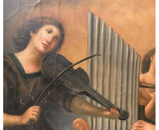 Pittore italiano (XVIII-XIX sec.) - Santa Cecilia e angeli.