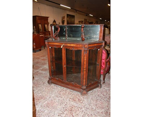 Credenza stile Carlo X di metà 1800 in legno di palissandro