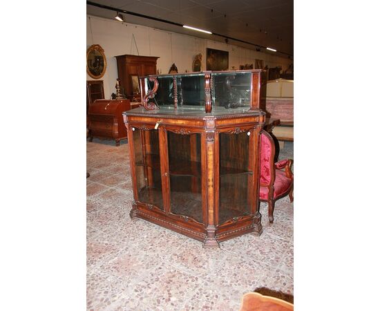 Credenza stile Carlo X di metà 1800 in legno di palissandro