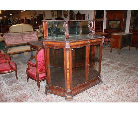 Credenza stile Carlo X di metà 1800 in legno di palissandro