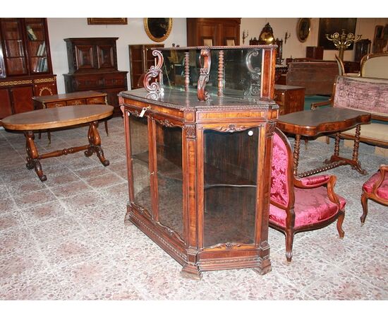 Credenza stile Carlo X di metà 1800 in legno di palissandro