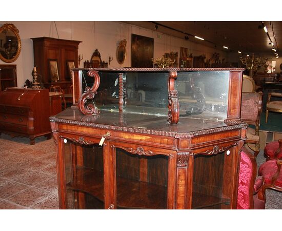 Credenza stile Carlo X di metà 1800 in legno di palissandro