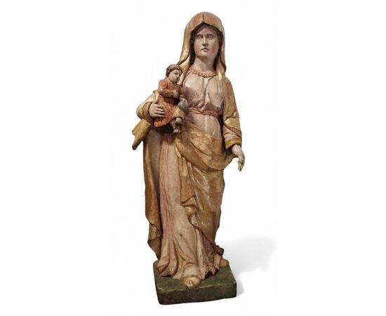 Madonna con Bambino, scultura in legno