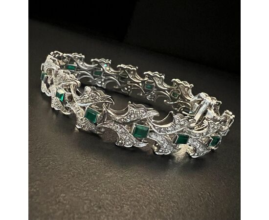 Bracciale  con Smeraldi  3.5 ct  e  Diamanti  7  ct. 