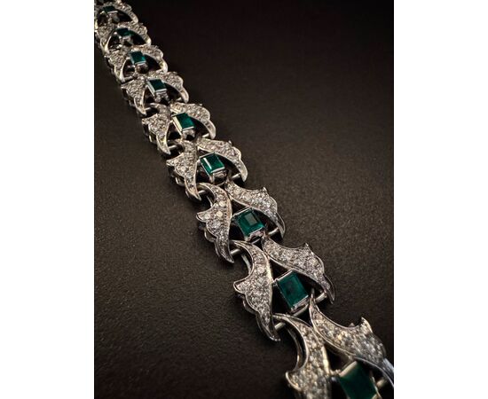 Bracciale  con Smeraldi  3.5 ct  e  Diamanti  7  ct. 