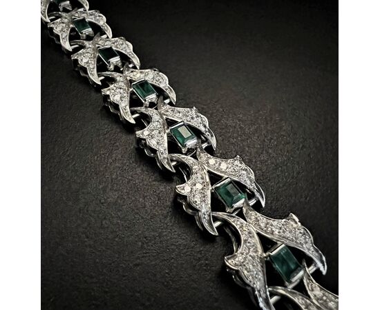 Bracciale  con Smeraldi  3.5 ct  e  Diamanti  7  ct. 