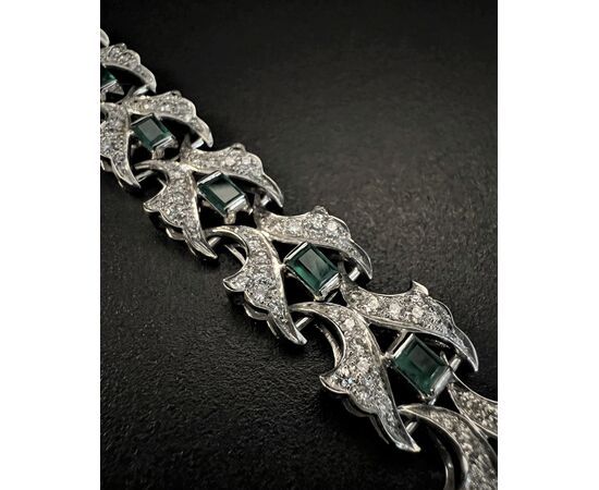 Bracciale  con Smeraldi  3.5 ct  e  Diamanti  7  ct. 