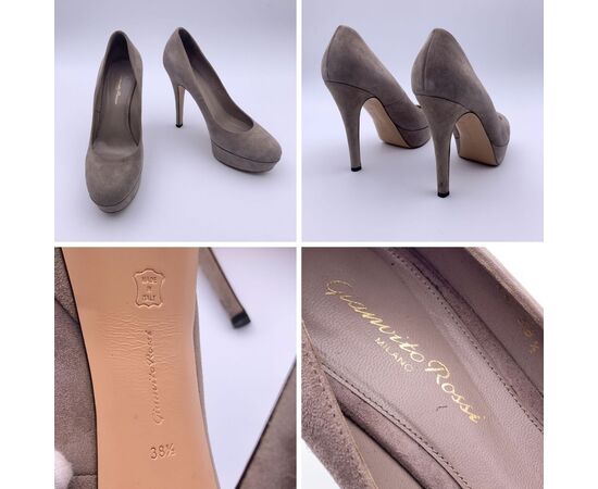 GIANVITO ROSSI Scarpe con Tacco in Camoscio Col. Beige 38.5