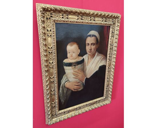 Ritratto di donna con bambino scuola bolognese XVI/XVII secolo