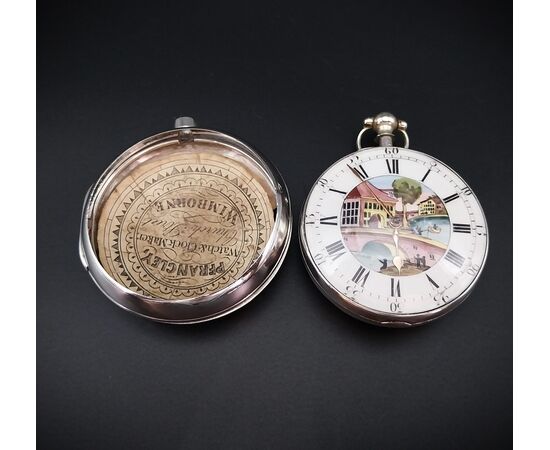 Orologio inglese con scappamento a verga e quadrante dipinto, 1812 