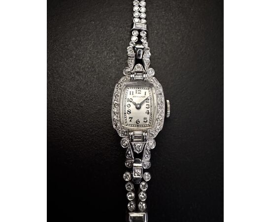 Orologio firmato   " HAMILTON "  in   platino   Diamanti   3  ct. 