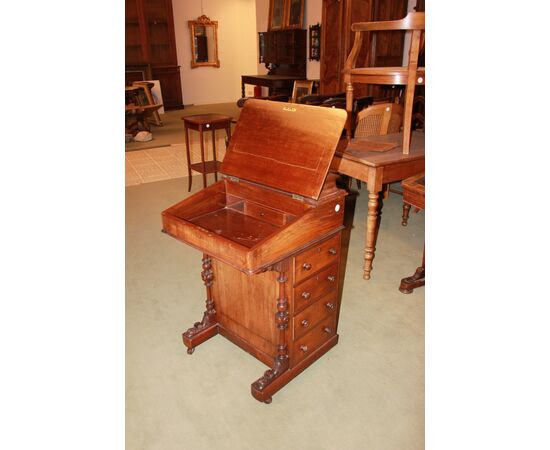 Davenport inglese del 1800 in legno di mogano