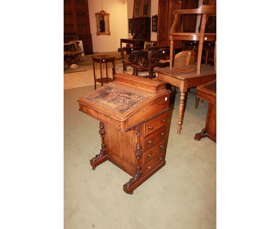 Davenport inglese del 1800 in legno di mogano