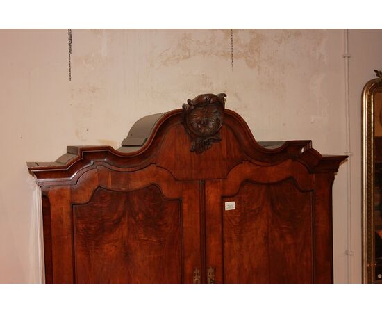 Trumeau Olandese del XVIII secolo stile Chippendale in legno di Noce