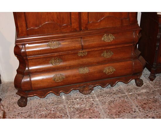 Trumeau Olandese del XVIII secolo stile Chippendale in legno di Noce