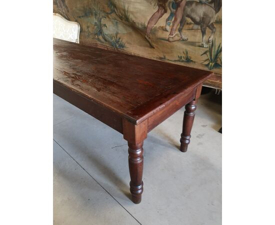 Large table in fir wood, period: 19th century     