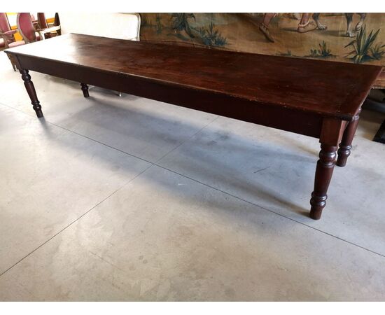 Large table in fir wood, period: 19th century     