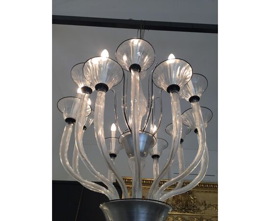 Murano glass chandelier signed: Berto Murano     