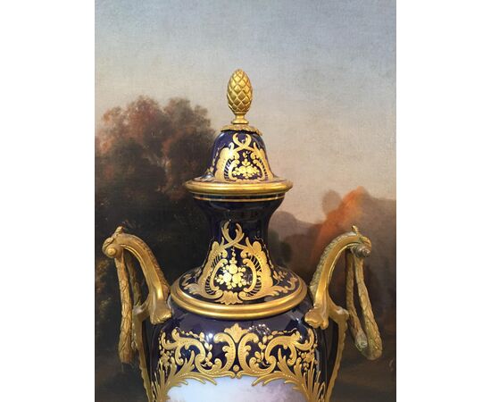 Pair of Sevres porcelain vases, 19th century     