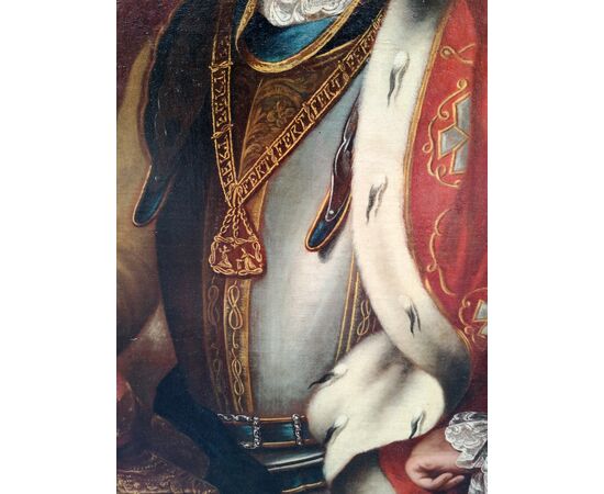 Oil on canvas painting, depicting Charles Emmanuel III of Savoy: period: mid-700     